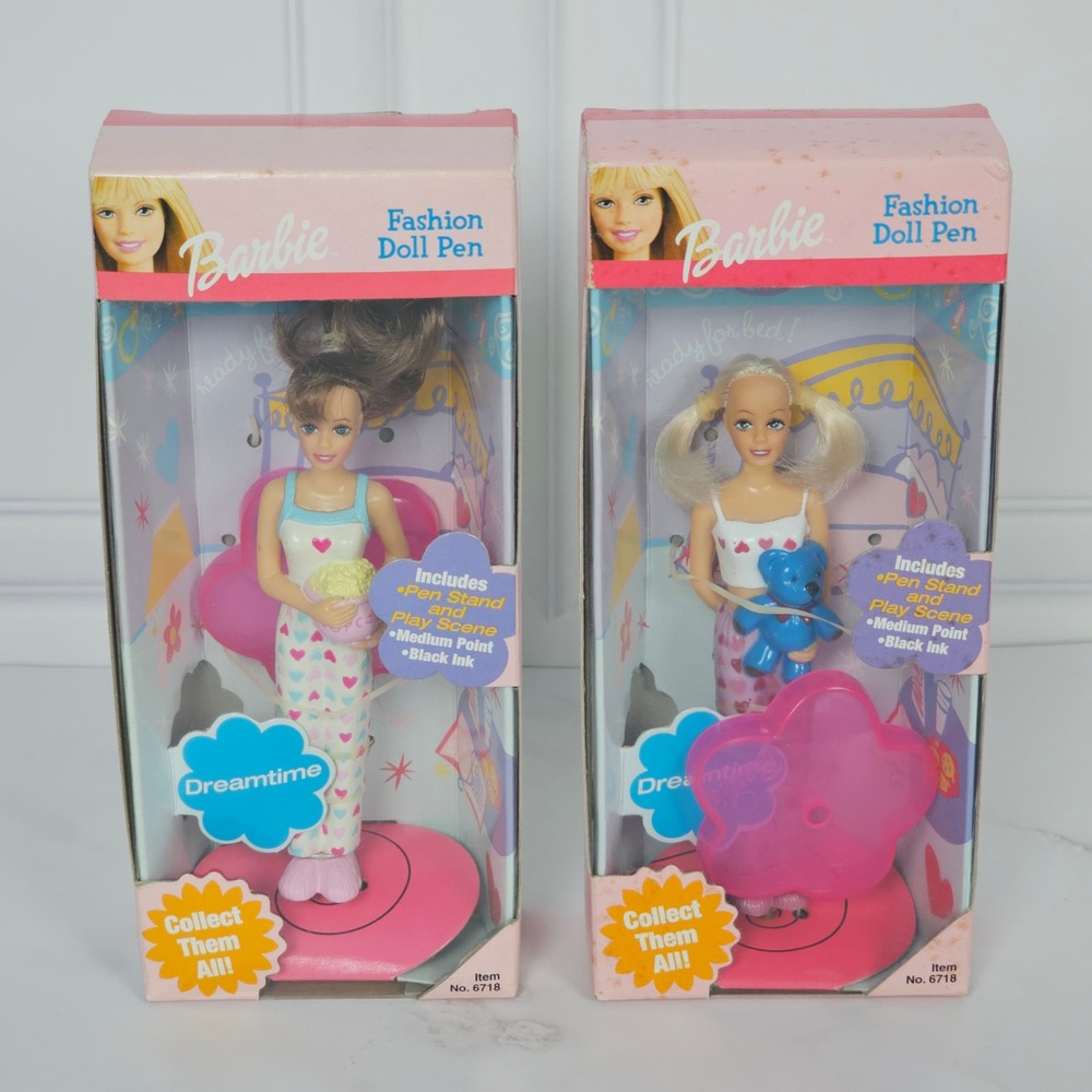 Barbie Rose Art Dreamtime Fashion Doll Pen Set of 2 Item No 6718 Vintage 2001